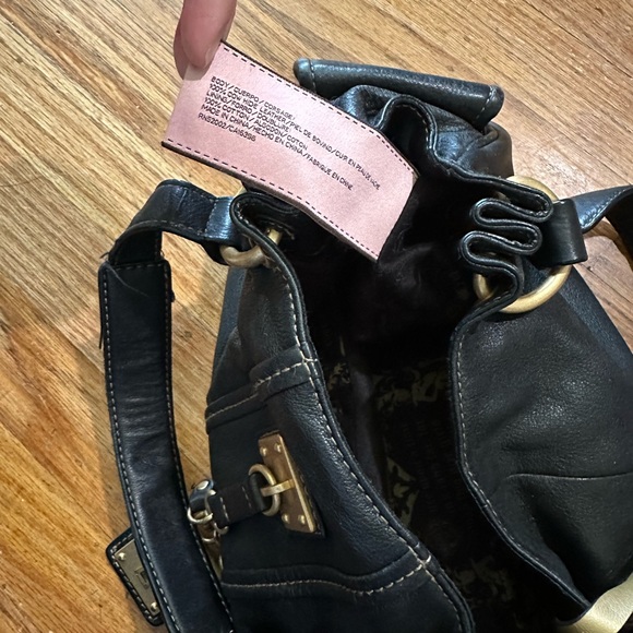 Vintage 2000s Black Leather Juicy Coutour Born in the Glamorous USA - Picture 15 of 16